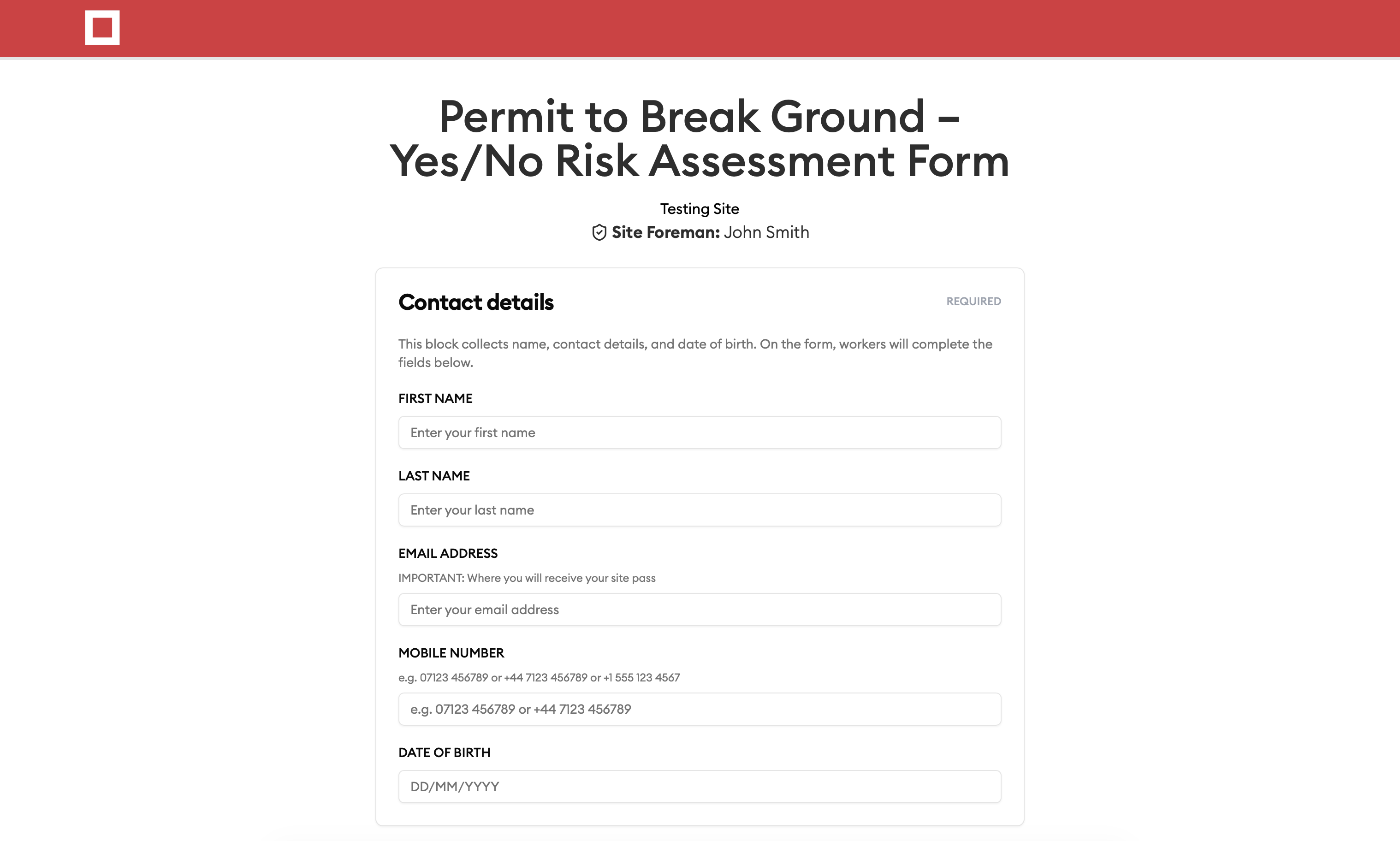 Permits & Forms — digital permit workflow